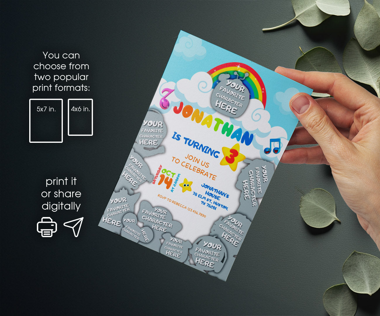 Cocomelon customizable invitation template | Share or Print | DT020