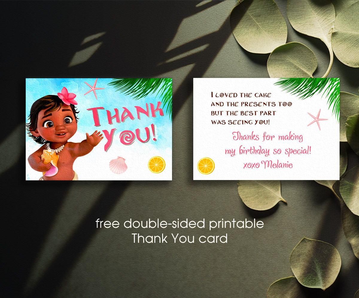 Moana Princess customizable invitation template | Share or Print | girl | JA283