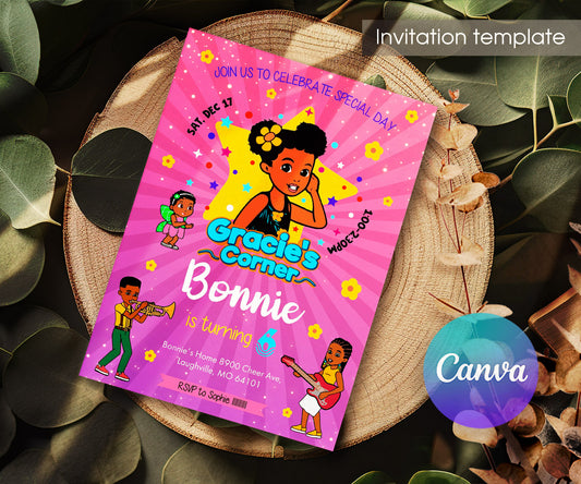 Gracie's Corner Music customizable invitation template | Share or Print | girl | XY698