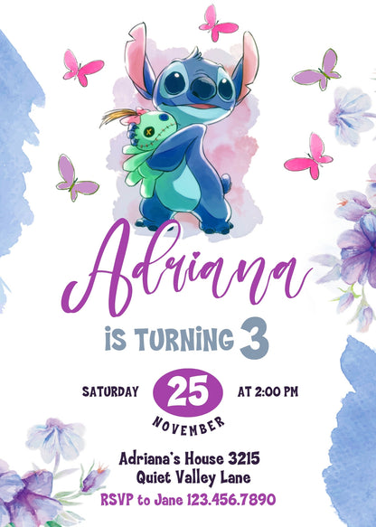 Lilo & Stitch Aloha customizable invitation template | Share or Print | YS594