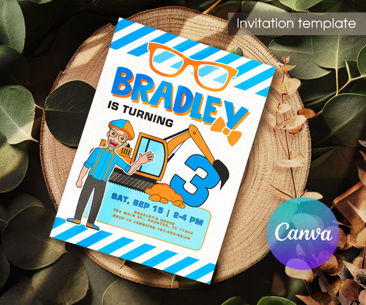 Blippi customizable invitation template | Share or Print | HC738
