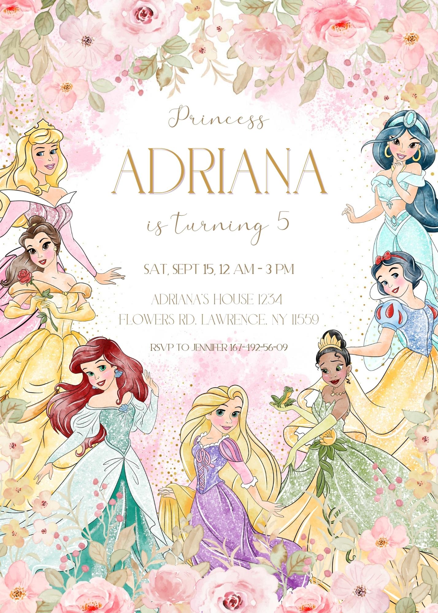 Disney Princess customizable invitation template | Share or Print | girl | OV318