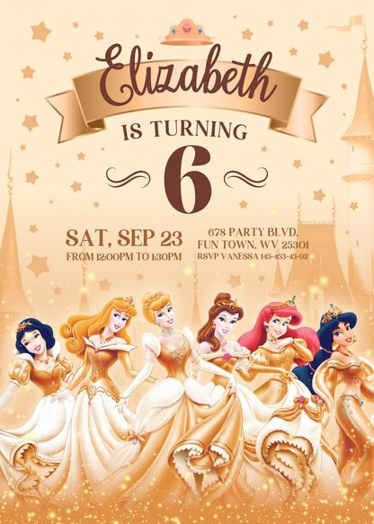 Disney Princess customizable invitation template | Share or Print | girl | YL985