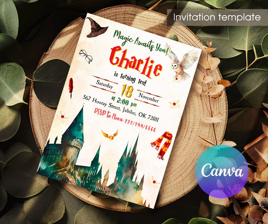 Harry Potter customizable invitation template | Share or Print | CJ139