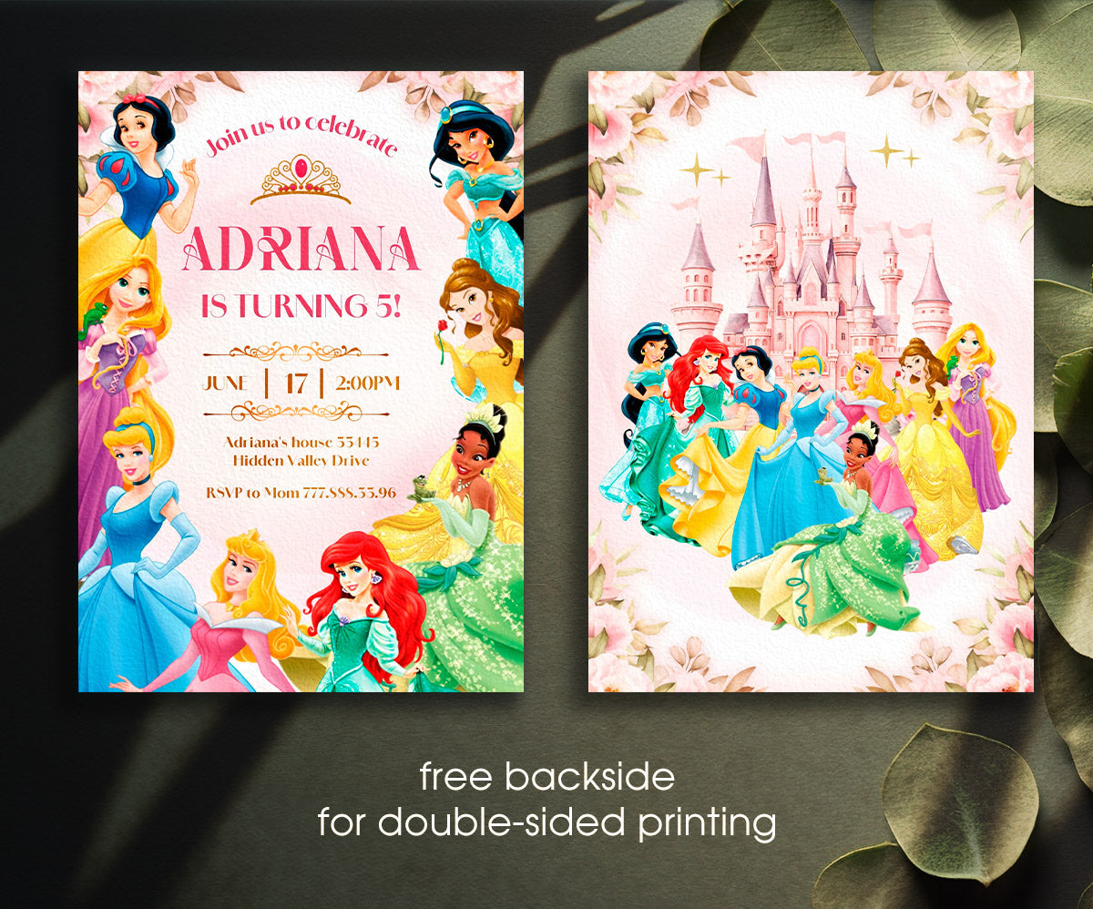 Disney Princess customizable invitation template | Share or Print | girl | VO257