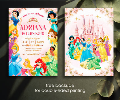Disney Princess customizable invitation template | Share or Print | girl | VO257