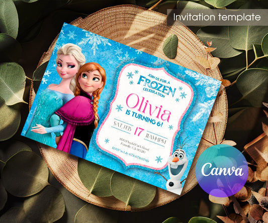Frozen Elsa customizable invitation template | Share or Print | girl | KI127
