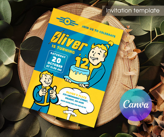 Fallout Pipboy customizable invitation template | Share or Print | ES659