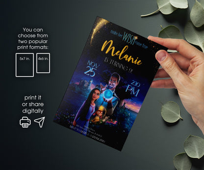 Wish Magic Asha customizable invitation template | Share or Print | girl | YB631
