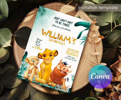 Lion King Simba customizable invitation template | Share or Print | LJ571