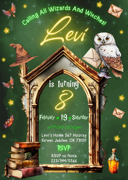 Harry Potter customizable invitation template | Share or Print | GJ394