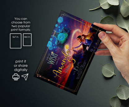 Wish Magic Asha customizable invitation template | Share or Print | girl | QY059