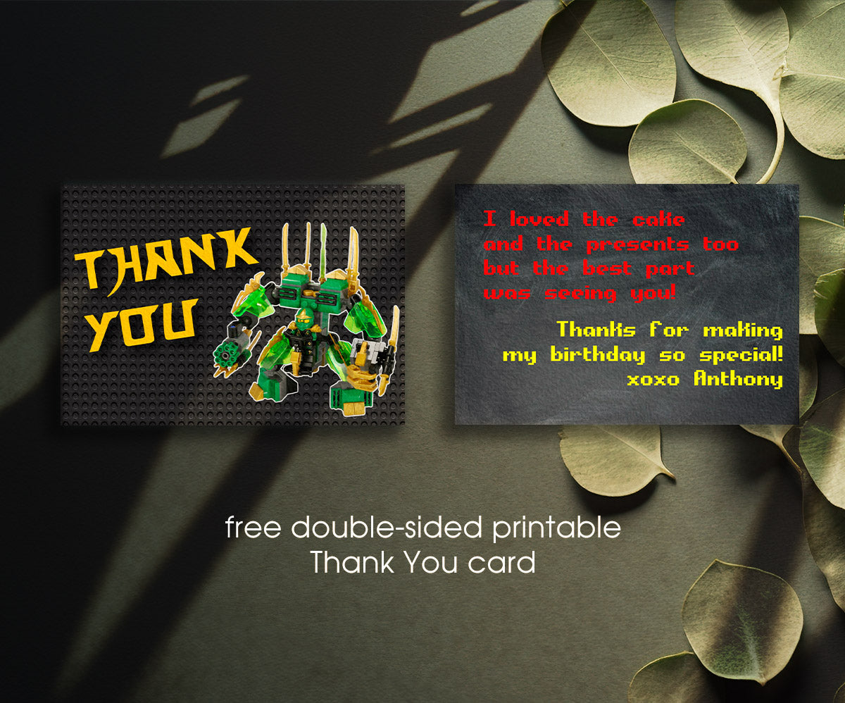 Ninjago Minifigures Lego customizable invitation template | Share or Print | XL231