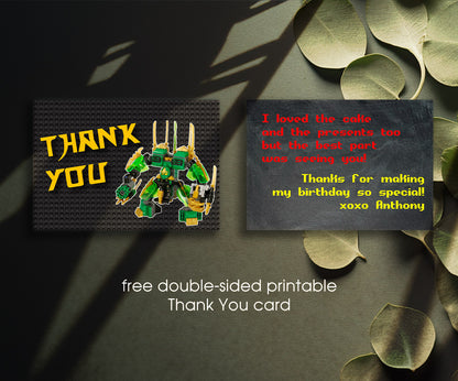 Ninjago Minifigures Lego customizable invitation template | Share or Print | XL231