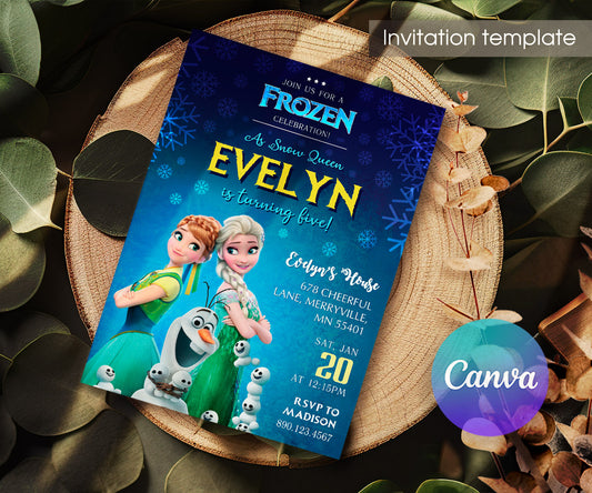 Frozen Elsa customizable invitation template | Share or Print | girl | OV361