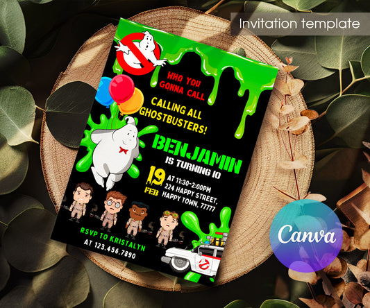 Ghostbusters customizable invitation template | Share or Print | PI124