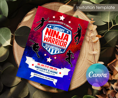 American Ninja Warrior customizable invitation template | Share or Print | ET689