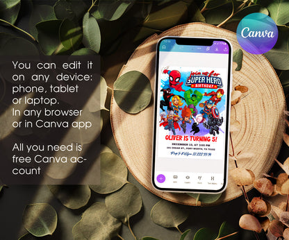 Avengers Marvel Superhero customizable invitation template | Share or Print | boy | RS821