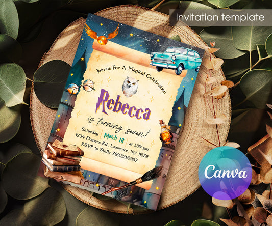 Harry Potter customizable invitation template | Share or Print | ZT151