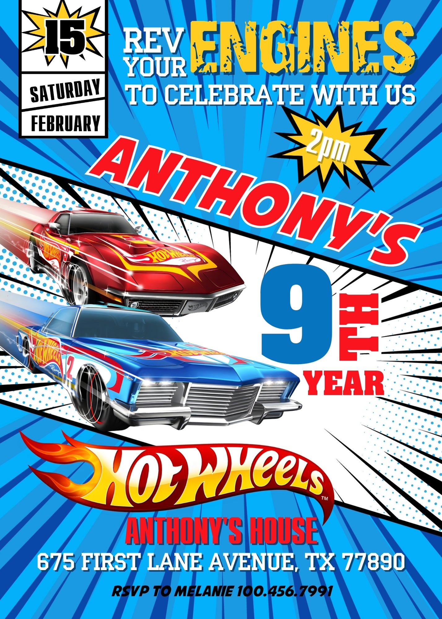 Hot Wheels Racing customizable invitation template | Share or Print | boy | HH290