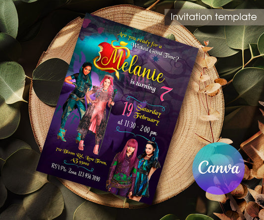 Descendants Disney customizable invitation template | Share or Print | SS247