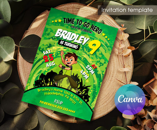 Ben 10 Alien Force customizable invitation template | Share or Print | boy | IQ459