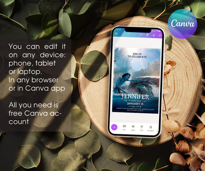 Avatar The Way of Water customizable invitation template | Share or Print | UI019
