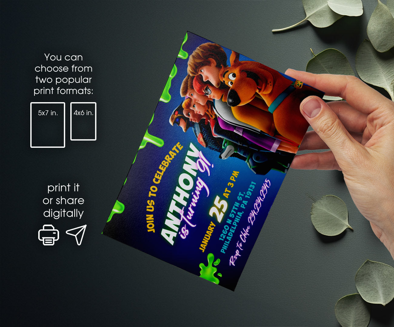 Scooby-Doo customizable invitation template | Share or Print | OE423