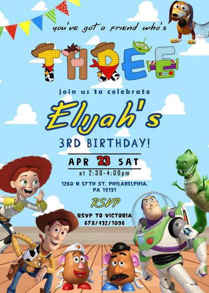 Toy Story Woody customizable invitation template | Share or Print | JD864