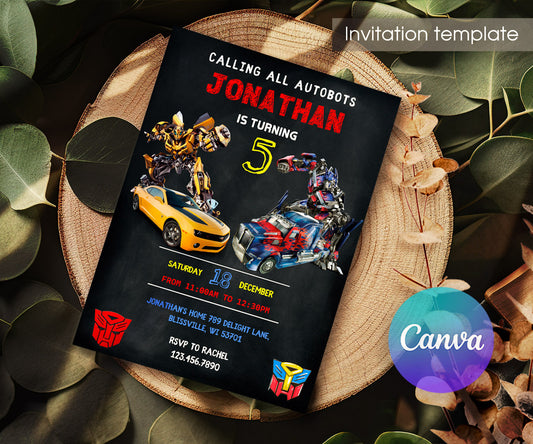 Transformers Rescue Bots customizable invitation template | Share or Print | boy | SC869
