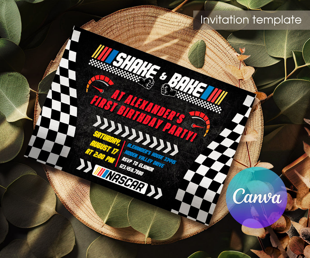 Nascar Ricky Bobby customizable invitation template | Share or Print | boy | VD623