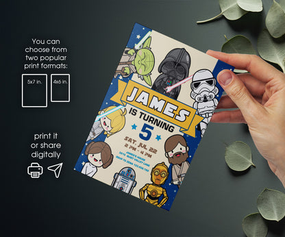 Star Wars Darth Vader customizable invitation template | Share or Print | boy | KK214