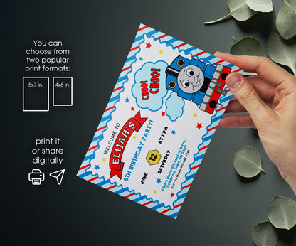 Thomas Train & Friends customizable invitation template | Share or Print | XS331