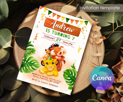 Lion King Simba customizable invitation template | Share or Print | BA820