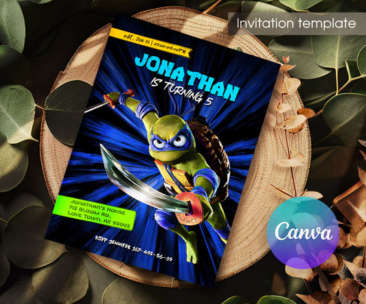 Teenage Mutant Ninja Turtles Mutant Mayhem customizable invitation template | Share or Print | boy | GU512