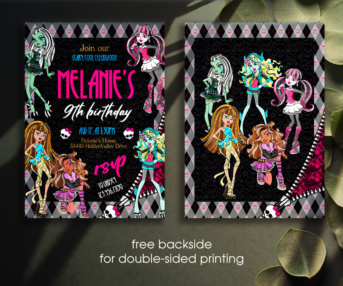 Monster High customizable invitation template | Share or Print | girl | LB746