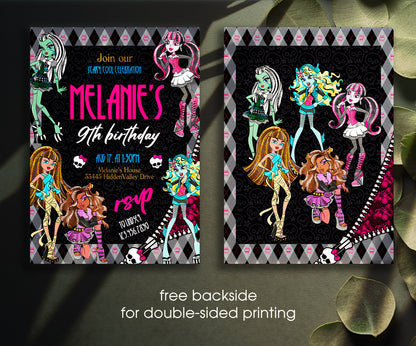 Monster High customizable invitation template | Share or Print | girl | LB746