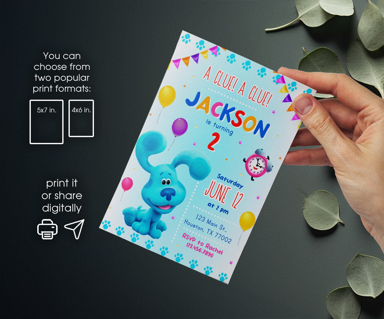 Blue's Clues Puppy customizable invitation template | Share or Print | SP315