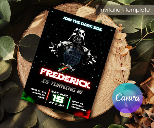 Star Wars Darth Vader customizable invitation template | Share or Print | boy | NN676