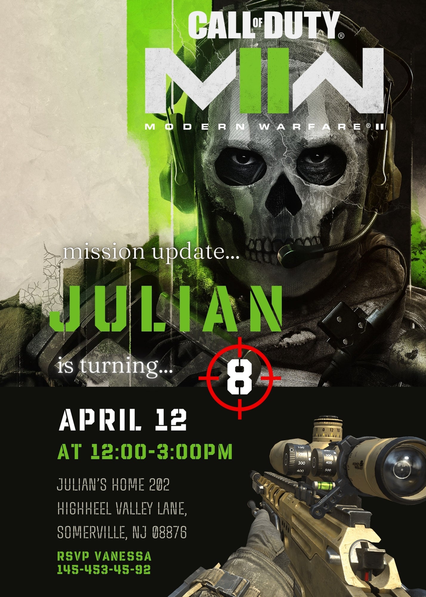 Call of Duty Gamer customizable invitation template | Share or Print | boy | XS479