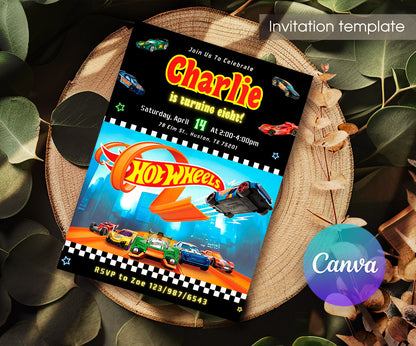 Hot Wheels Racing customizable invitation template | Share or Print | boy | GP773