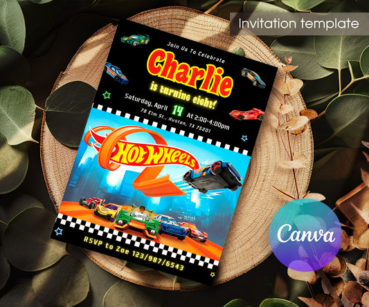 Hot Wheels Racing customizable invitation template | Share or Print | boy | GP773