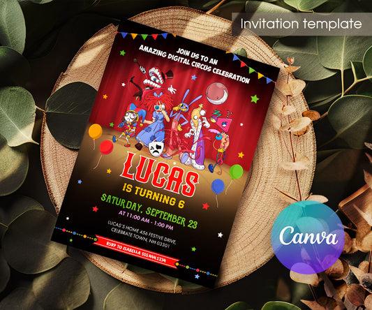 The Amazing Digital Circus customizable invitation template | Share or Print | BU911