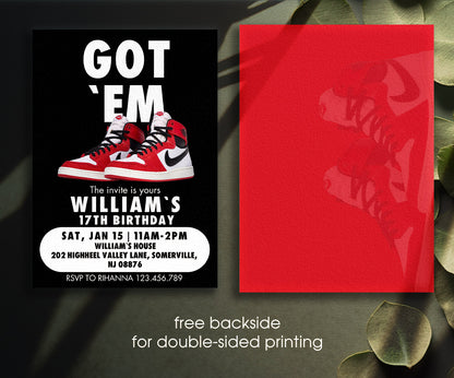 Sneaker Ball Air Jordan Nike customizable invitation template | Share or Print | YB678