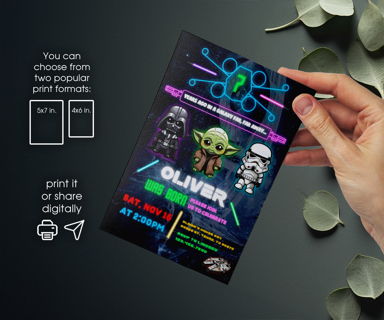 Star Wars Darth Vader customizable invitation template | Share or Print | boy | ZP883