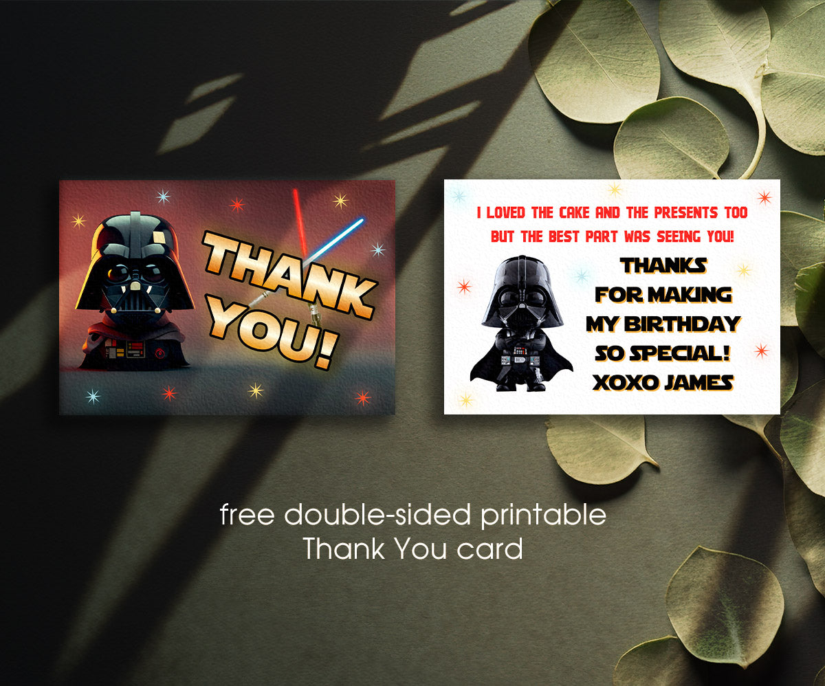 Star Wars Darth Vader customizable invitation template | Share or Print | boy | ID031