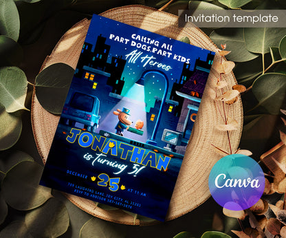 Dog Man Movie customizable invitation template | Share or Print | MP212