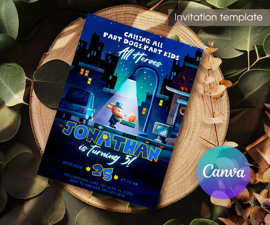 Dog Man Movie customizable invitation template | Share or Print | MP212