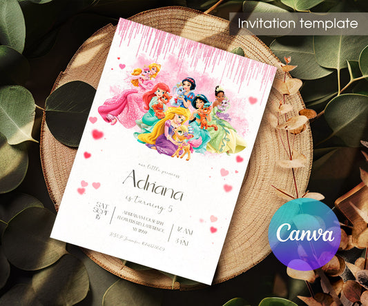 Disney Princess customizable invitation template | Share or Print | girl | DW422