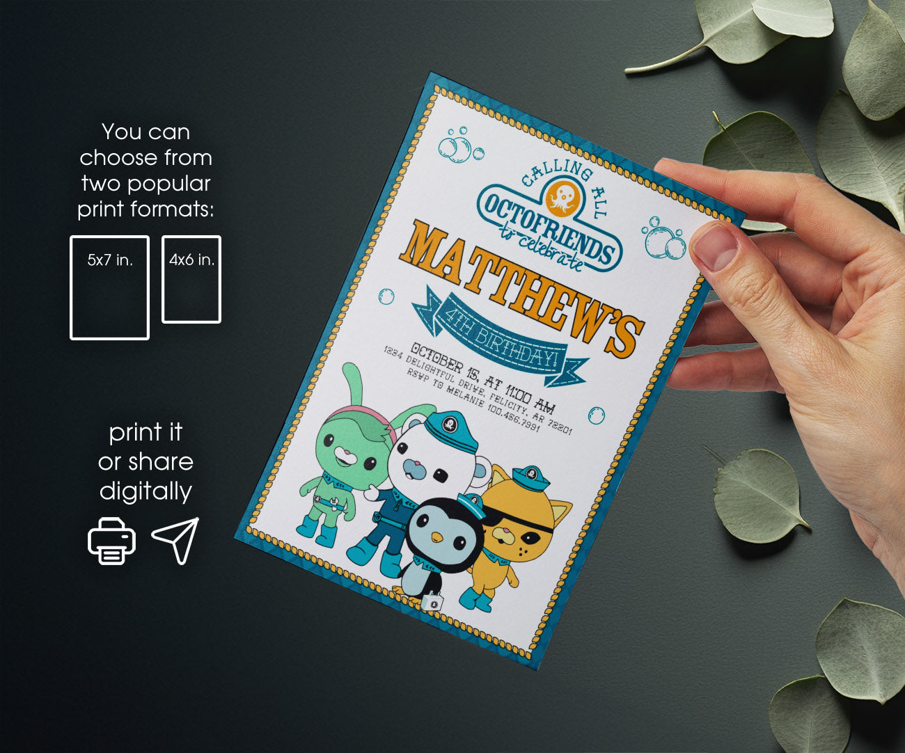 Octonauts customizable invitation template | Share or Print | UB938